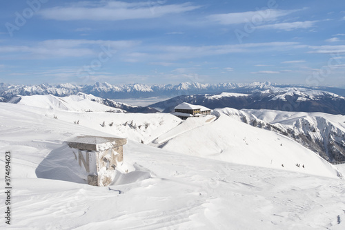 Rifugio Bassano in winter on Monte Grappa