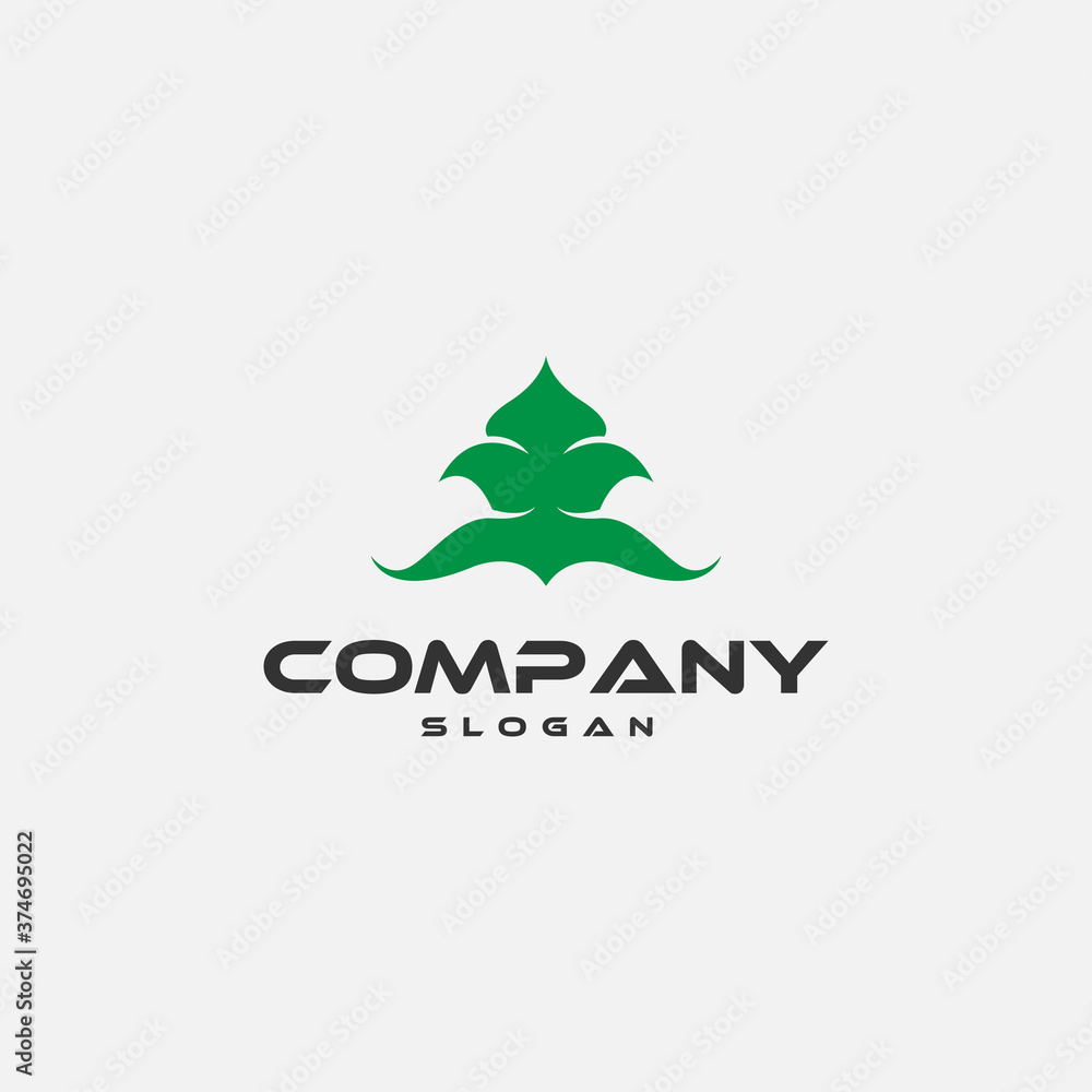 logo design template, with green simple ornament icon