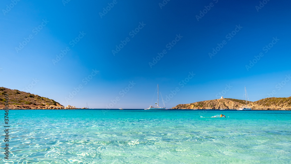 Turredda beach, Sardinia, in a summer day