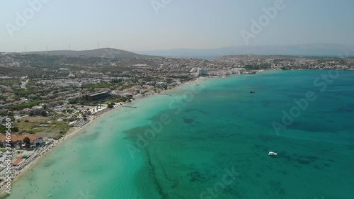 Çeşme Boyalık Beach aerial view from drone