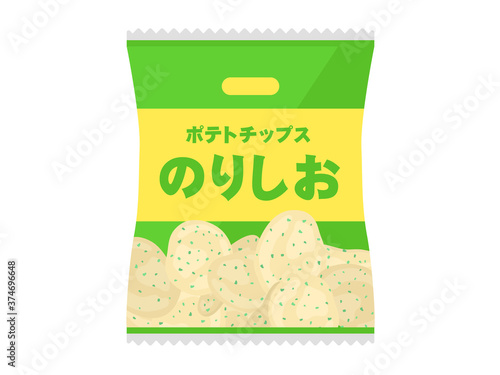 のり塩ポテトチップスのイラスト