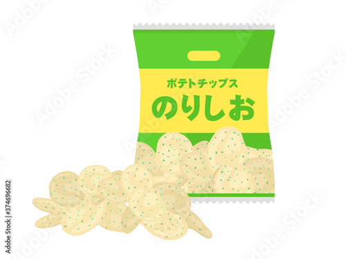 のり塩ポテトチップスのイラスト