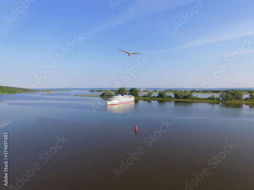 The ship Mikhail Kutuzov on the Volga river. Republic Of Tatarstan, Russia photo