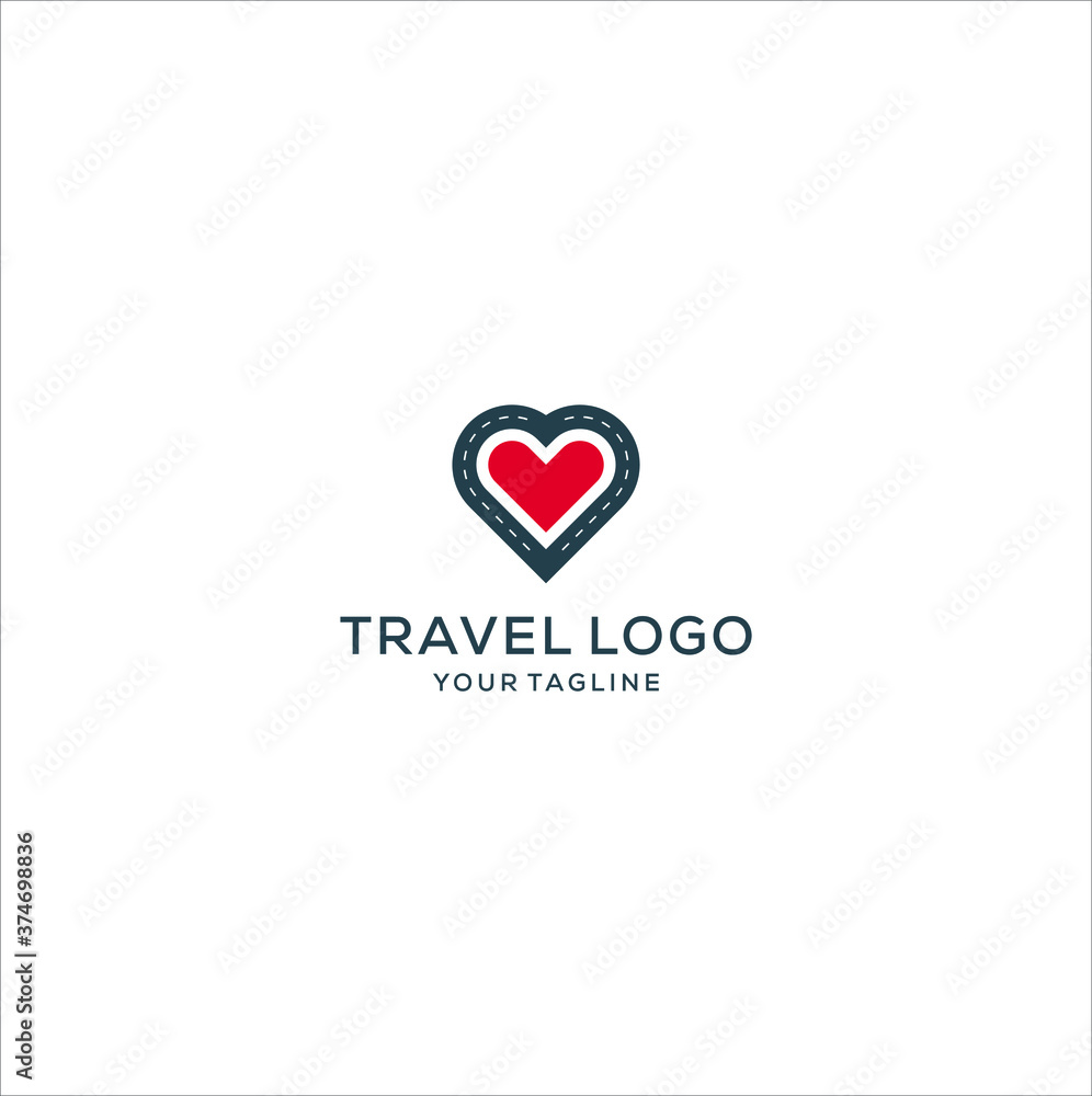 love travel logo design vector