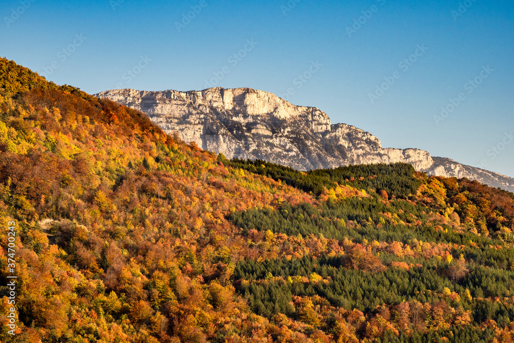 Obraz premium French countryside. Col de Rousset. View of the heights of the Vercors, France