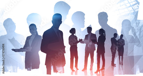 Diverse business people in city, teamwork © ImageFlow
