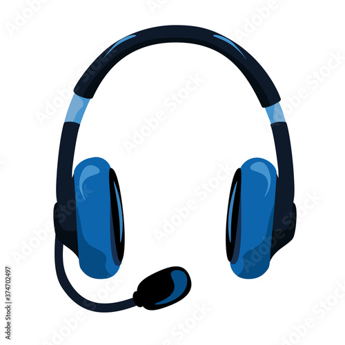 isolated earphones football National football league icon - Vector