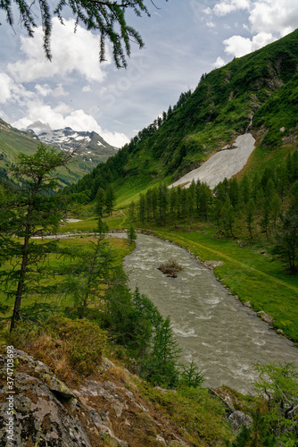 Hochgebirgslandschaft im Innergschlöss am Großvenediger , Nationalpark Hohe Tauern, Osttirol, Tirol, Österreich