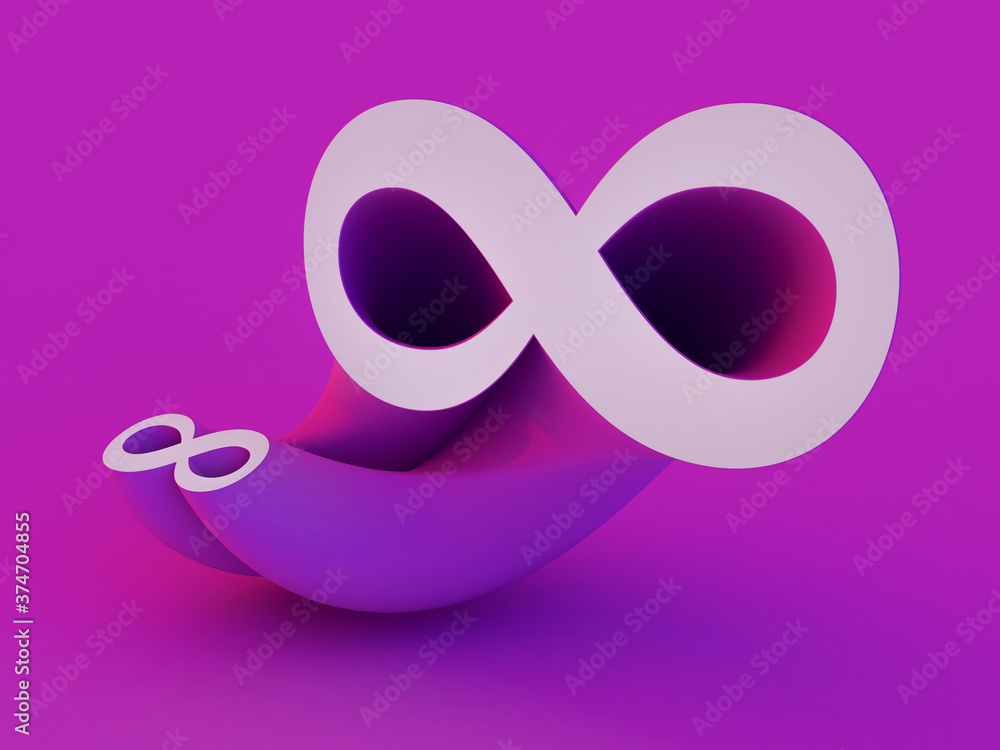 Symbol of infinity art info. Combination of figure 8. Infinity concept icon. 3D Symbol of infinity art info. Combination of figure 8. Infinity concept icon. 3D