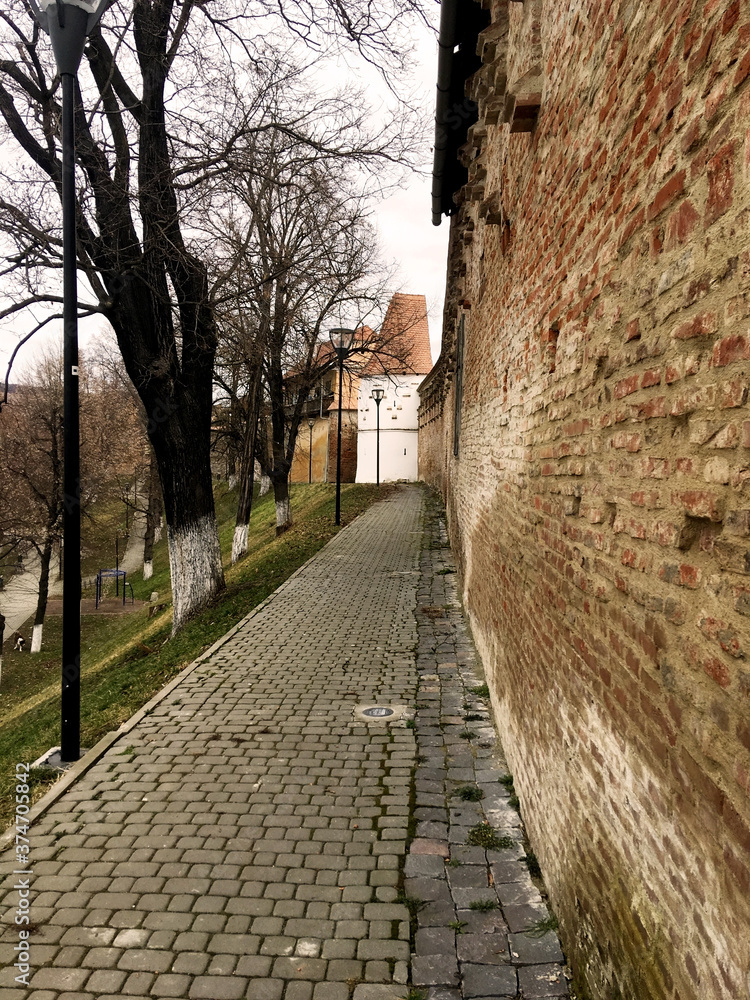 Antigua muralla de la ciudad. Medias. Rumanía