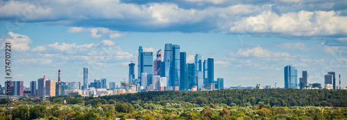 Moscow skyline and city skyscrapers