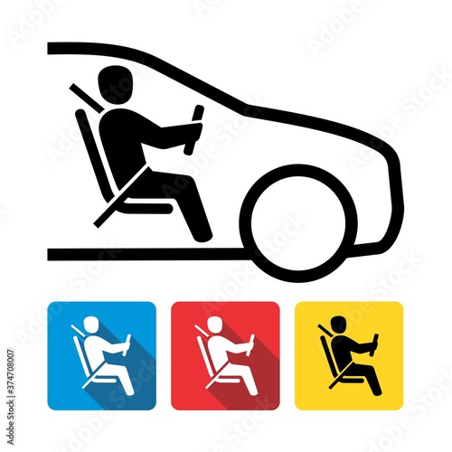 Car Driver Person Vector Icons