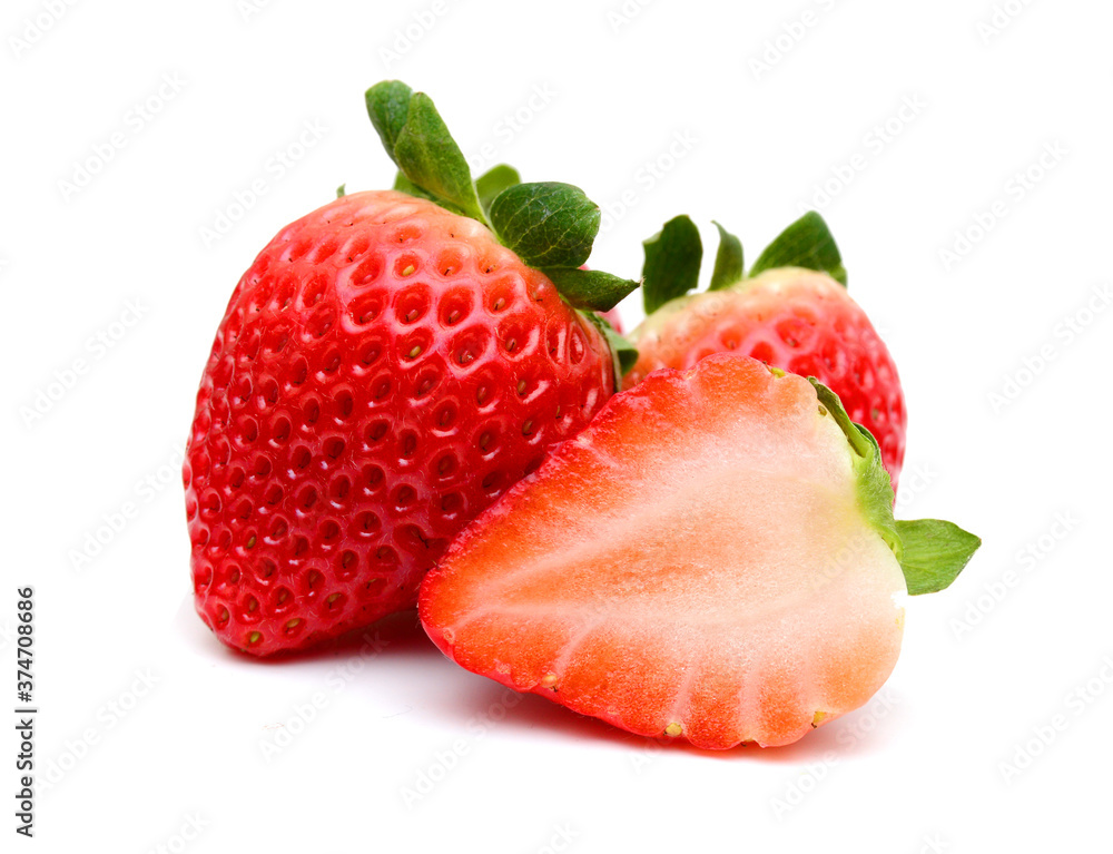Stack strawberries on white background Stack strawberries on white background