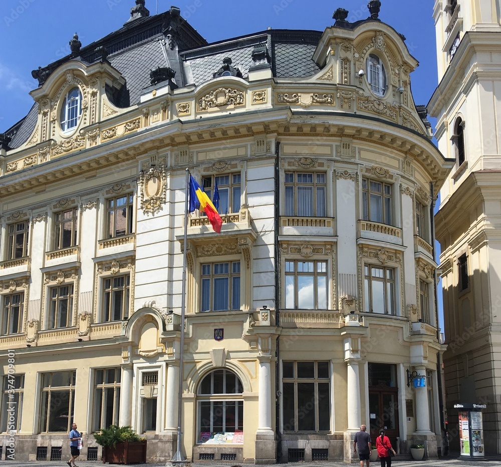 Obraz premium Edificio del Ayuntamiento de Sibiu. Rumanía