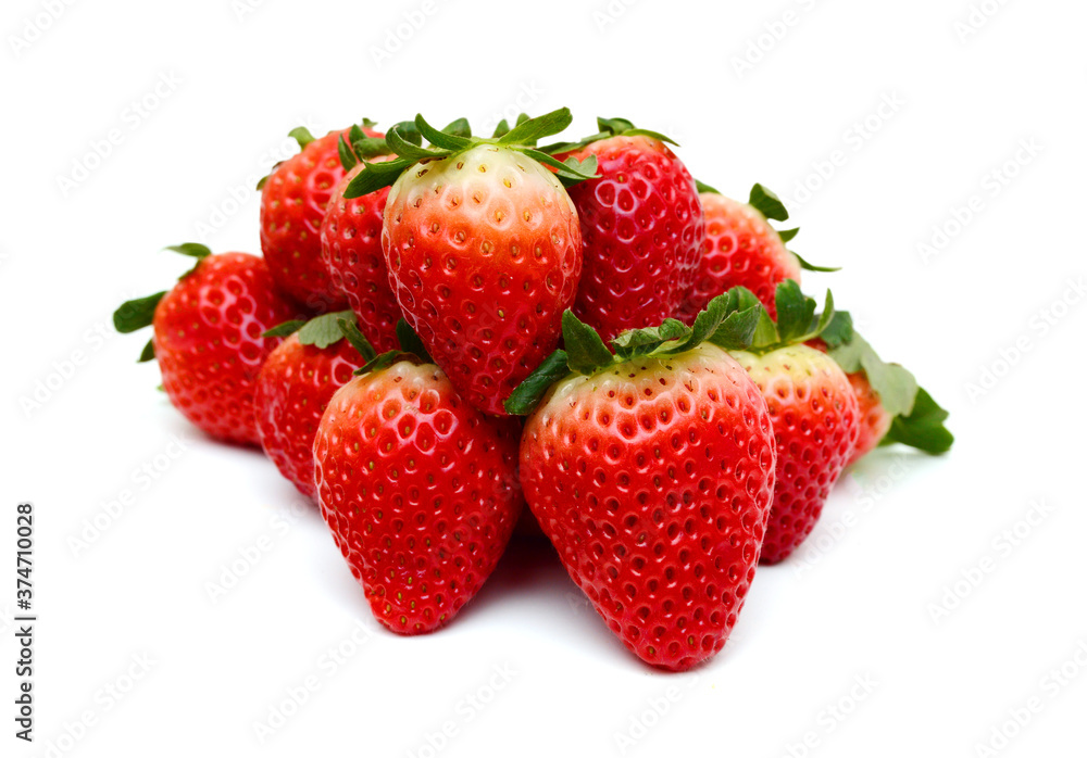 Stack strawberries on white background Stack strawberries on white background