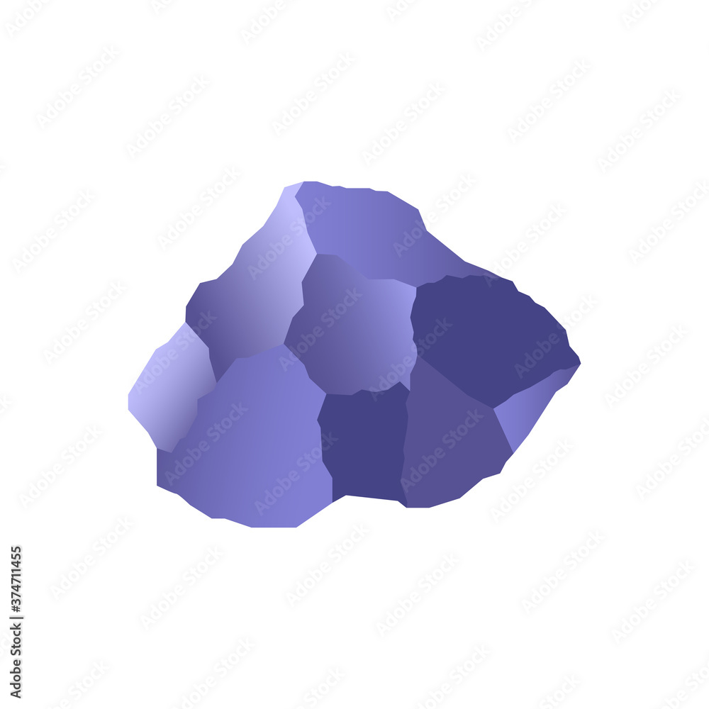 Naklejka premium Crystal. Isolated object. Vector illustration. Flat style. Gemstone.