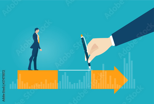  Advisory and security concept. Hand of businessman helps to solve the problem. New business, start up.  Business concept illustration.