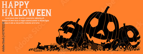 Silhouette of Jack-O'-lantern on the halloween candy