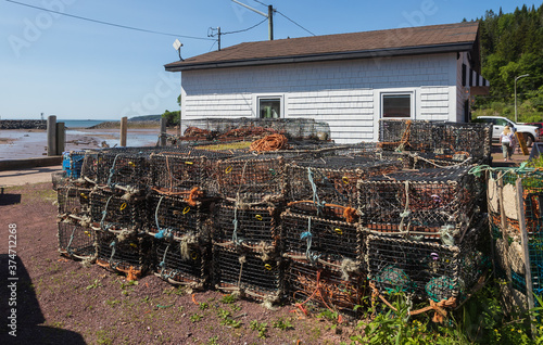lobster pots on the beach