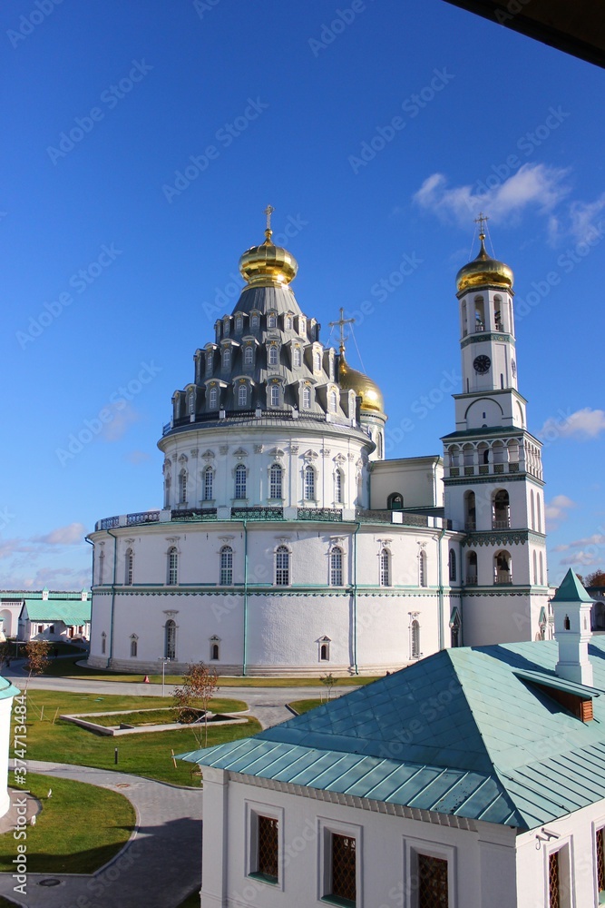 Large beautiful round Orthodox church. Moscow region. Russia.