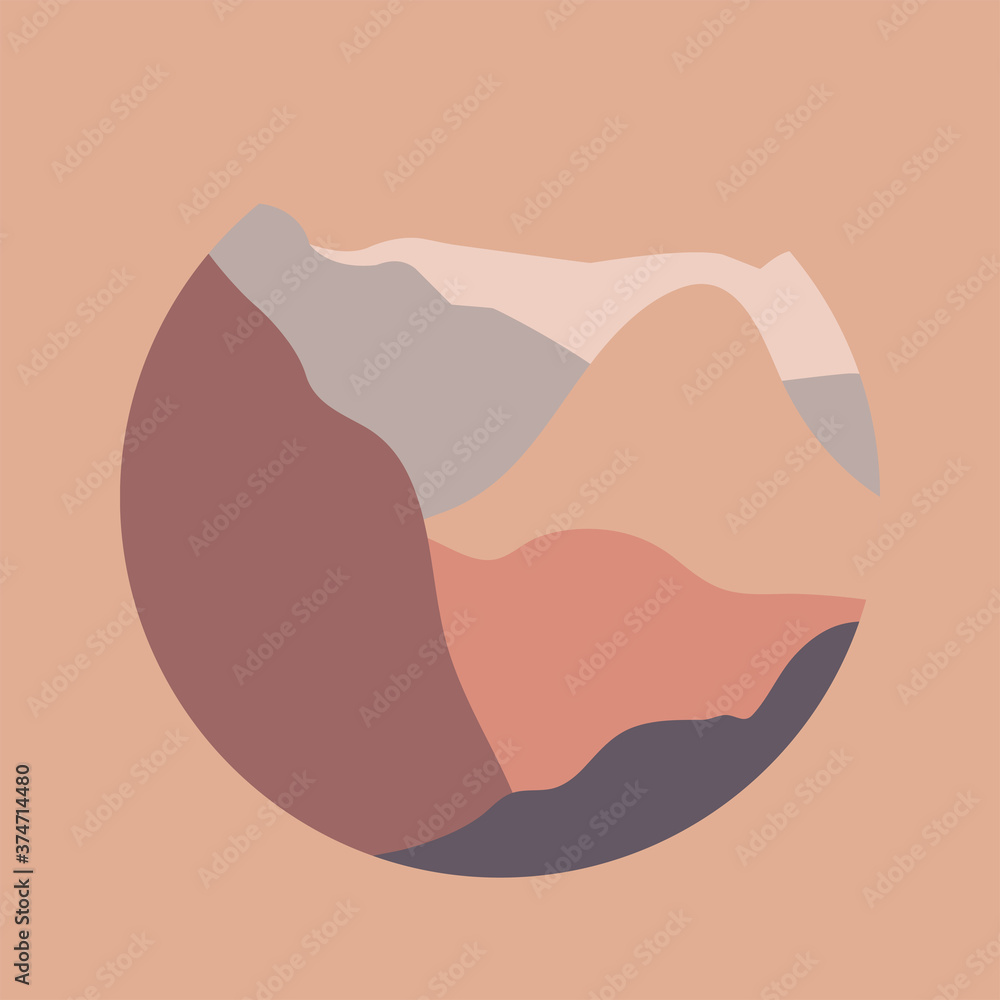 Vector illustration landscape mountain, river view. Hills, clouds, sun, moon. Paper cut style. Nature background. Vector illustration landscape mountain, river view. Hills, clouds, sun, moon. Paper cut style. Nature background.
