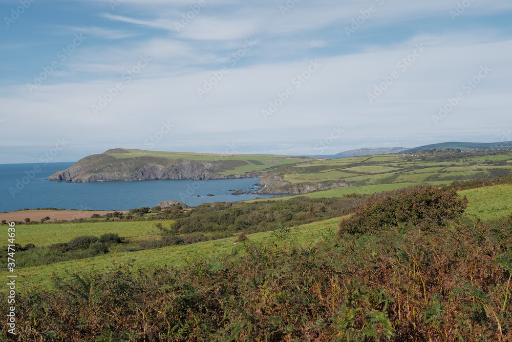 Views of Dinas Head and the surrounding rugged coastline in North Pembrokeshire