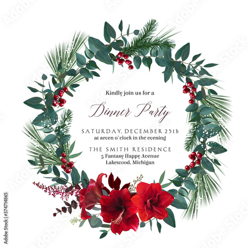 Merry Christmas and Happy New Year seasonal card.