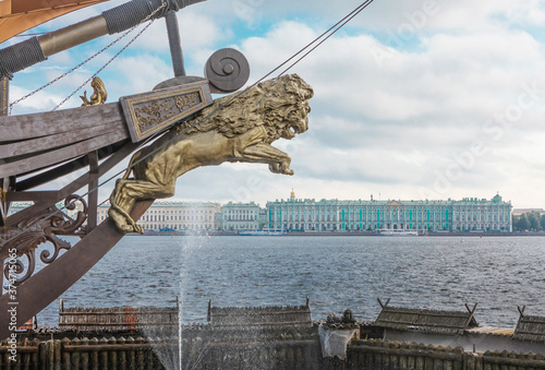 Fototapeta St. Petersburg Hermitage Russia Boat Figurehead Sailing Boat