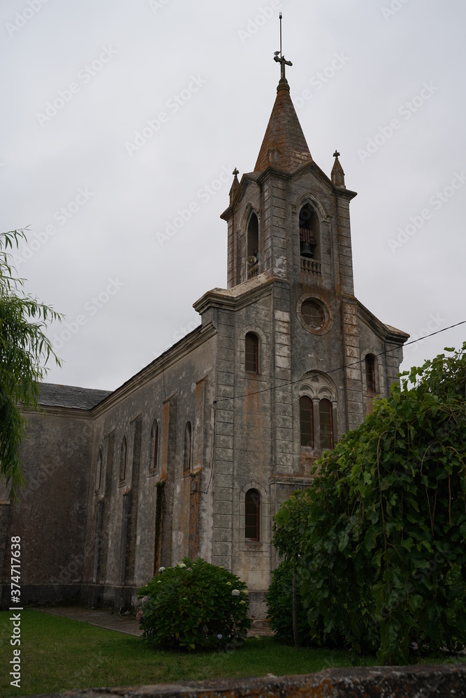 Church in Rinlo, beautiful coastal village in Lugo. Galicia,Spain