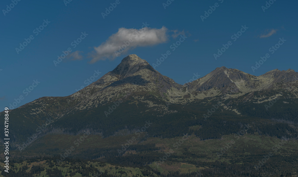 Rock hills in Vysoke Tatry mountains in Slovakia in summer sunny day