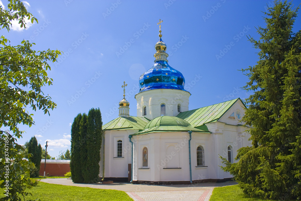 Church of the Resurrection of Christ with a refectory in Gustynsky monastery in Gustia village, Ukraine