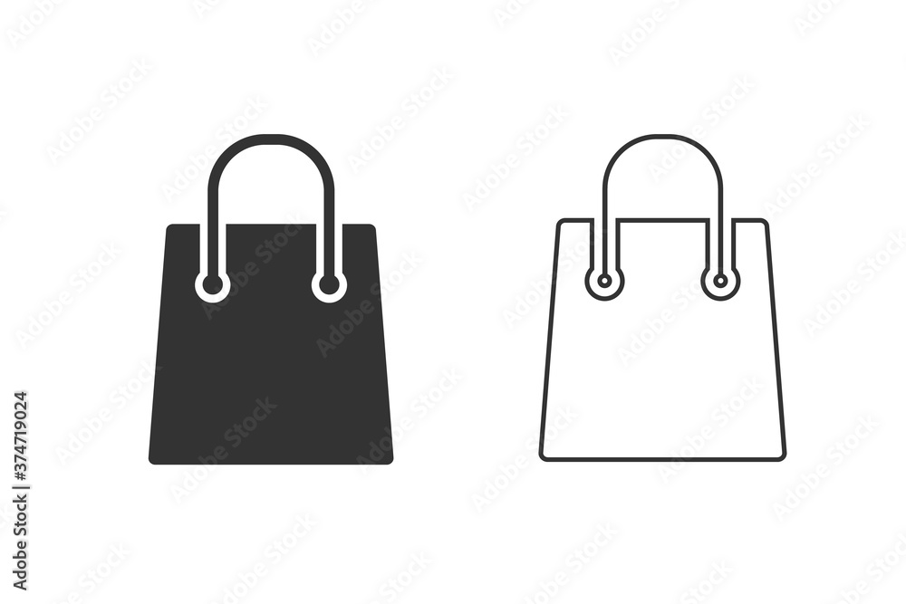 Shopping bag vector line icon set Shopping bag vector line icon set