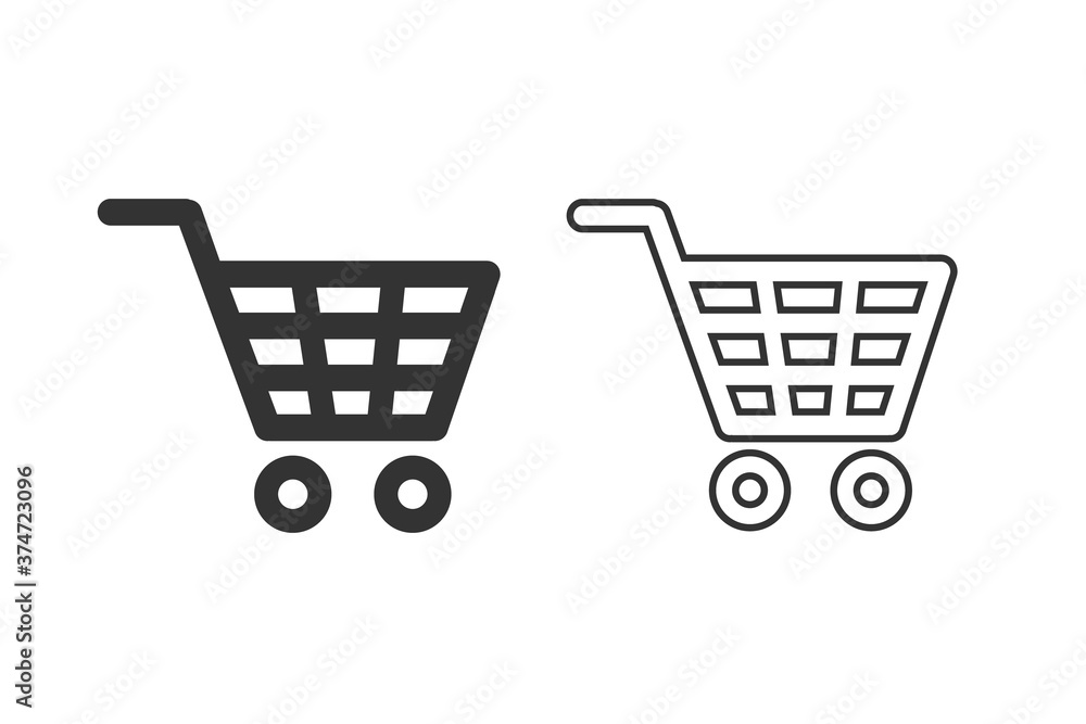 Shopping line icon set vector. Shopping cart icon Shopping line icon set vector. Shopping cart icon