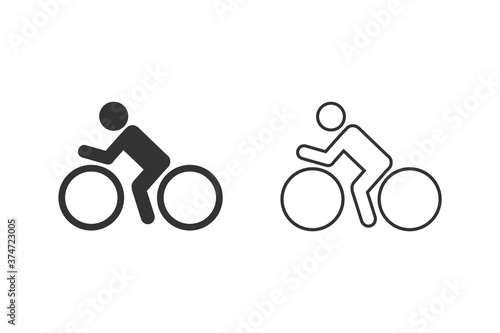 Bike line icon set vector logo template