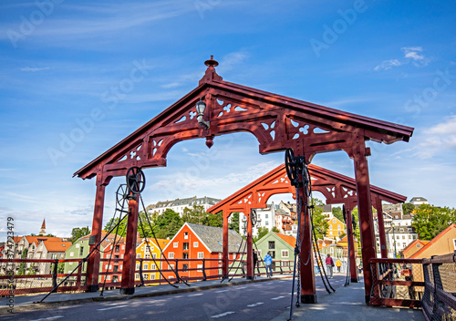 Bridge in Trondheim called Gamle Bybro. The photo was taken on public ground. photo