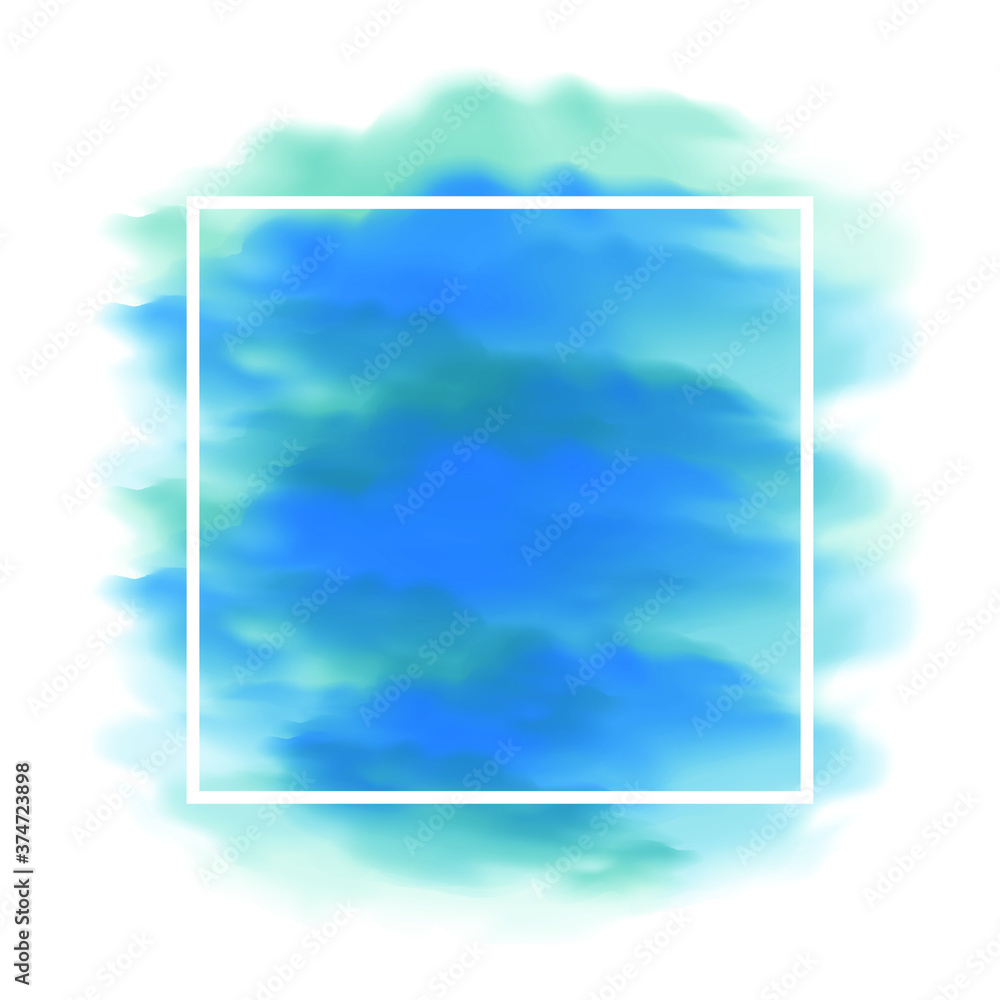 Naklejka premium gradient smoke blue color frame with place for text 