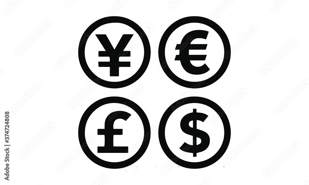 currency icons graphic icon series vector. currency icons graphic icon series vector.
