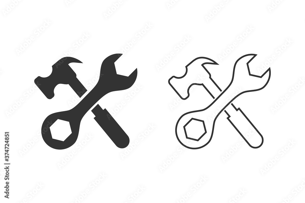 Tool line icon set symbol vector on white background Tool line icon set symbol vector on white background