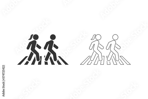 Walk line icon set symbol logo template. Vector