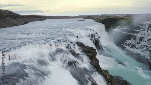 Wallpaper Mural Aerial drone flight over waterfall at Iceland, 4k Torontodigital.ca