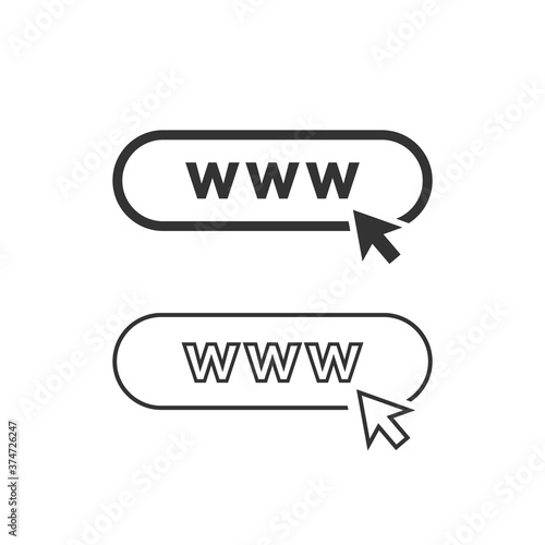 Web line icon set vector. Flat icon Web internet with arrow