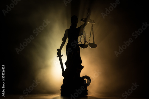 Bilde på lerret The Statue of Justice - lady justice or Iustitia / Justitia the Roman goddess of