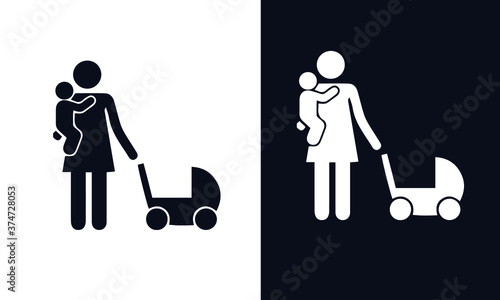 family life vector design black and white