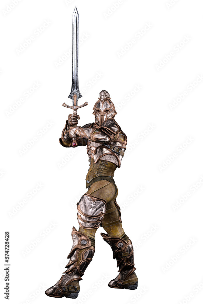 Medieval Fantasy Caucasian Man, 3D illustration, 3D Rendering