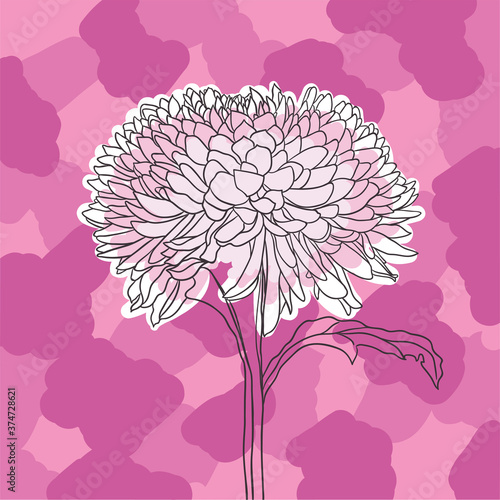 beautiful blooming flower on an abstract background. impressionism style. vector illustration