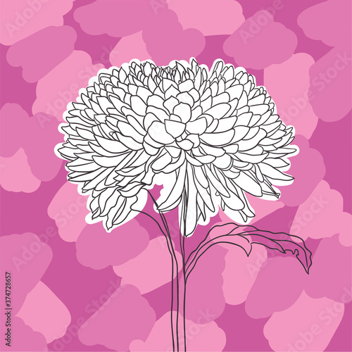 beautiful white blooming flower on an abstract background. impressionism style. vector illustration