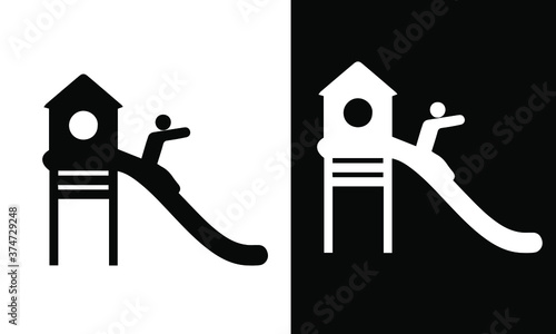  playground icon on flat color circle buttons vector