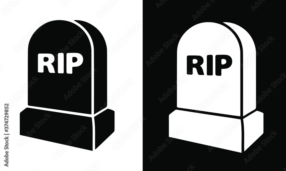 tombstone icon flat graphic black and white tombstone icon flat graphic black and white