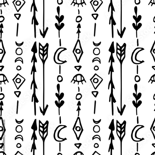Tribal elements collection. Ethnic collection with arrows. Navajo elements for design. Set with tribal, Indian, Aztec, hipster, boho elements.