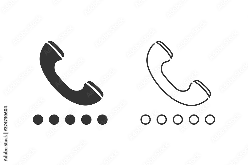 Phone line icon set in trendy flat style isolated on white background. Telephone symbol. Vector illustration Phone line icon set in trendy flat style isolated on white background. Telephone symbol. Vector illustration